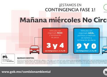 Hoy no circulan autos con engomado rojo y azul