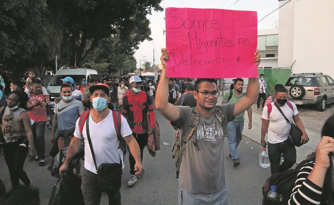 En el grupo van algunos hondureños que llegaron al país hace cinco días. Foto: María de Jesús Peters/ EL UNIVERSAL.