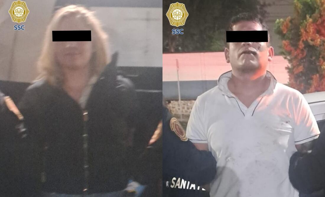 Mujer y hombre detenidos tras presuntamente agredir a elementos de la Policía Bancaria e Industrial (PBI) en calles de la alcaldía Álvaro Obregón (28/06/2025). Foto: Especial