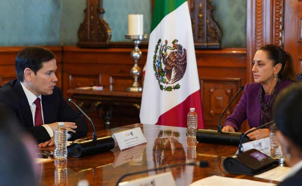 La presidenta Claudia Sheinbaum se reunió con el secretario de Estado de EU, Marco Rubio, este 3 de septiembre del 2025. Foto: Tomada de la cuenta de X de @Claudiashein