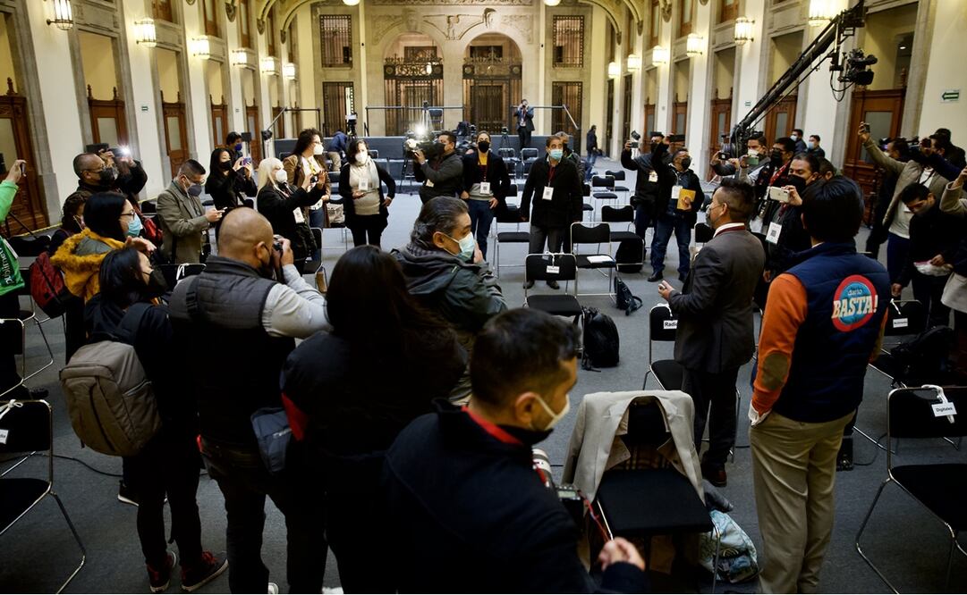 Periodistas acreditados en la mañanera de López Obrador que se lleva a cabo en Palacio Nacional. Foto: Germán Espinosa/ EL UNIVERSAL