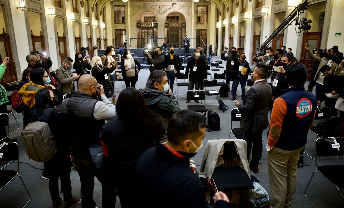 Periodistas acreditados en la mañanera de López Obrador que se lleva a cabo en Palacio Nacional. Foto: Germán Espinosa/ EL UNIVERSAL