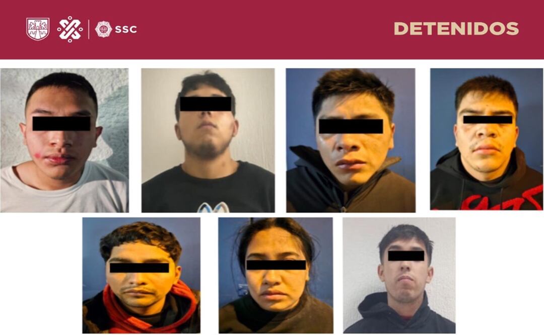 Policías de la Secretaría de Seguridad Ciudadana detuvieron a siete siete presuntos criminales. Foto: Especial