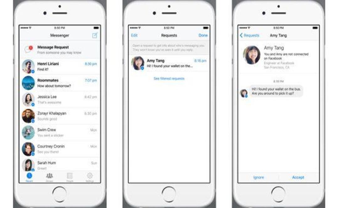 Facebook presentará "Message request" en lugar de la bandeja Otros. La herramienta emitirá avisos de mensajes de usuarios que no son contactos y de quienes inician conversaciones para decidir si leerlos o bloquearlos para siempre (Foto: Facebook)