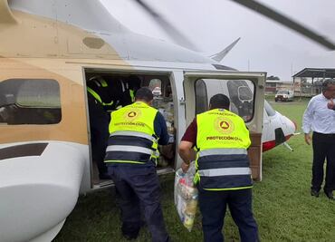 Reportan traslado aéreo de una persona enferma del municipio de Hidalgo, Tamaulipas