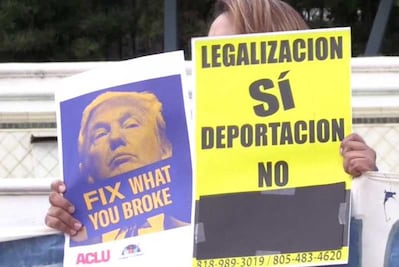 Protestas en California por la visita de Trump