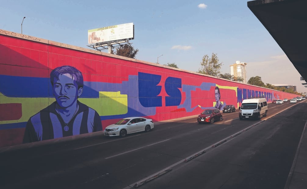En el cruce de Periférico y Calzada Independencia se pintó un gran mural de casi 11 mil metros cuadrados. Foto: Miguel García/ EL UNIVERSAL 