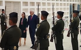 Sheinbaum recibe en Cancún al presidente de Alemania; sostienen encuentro privado
