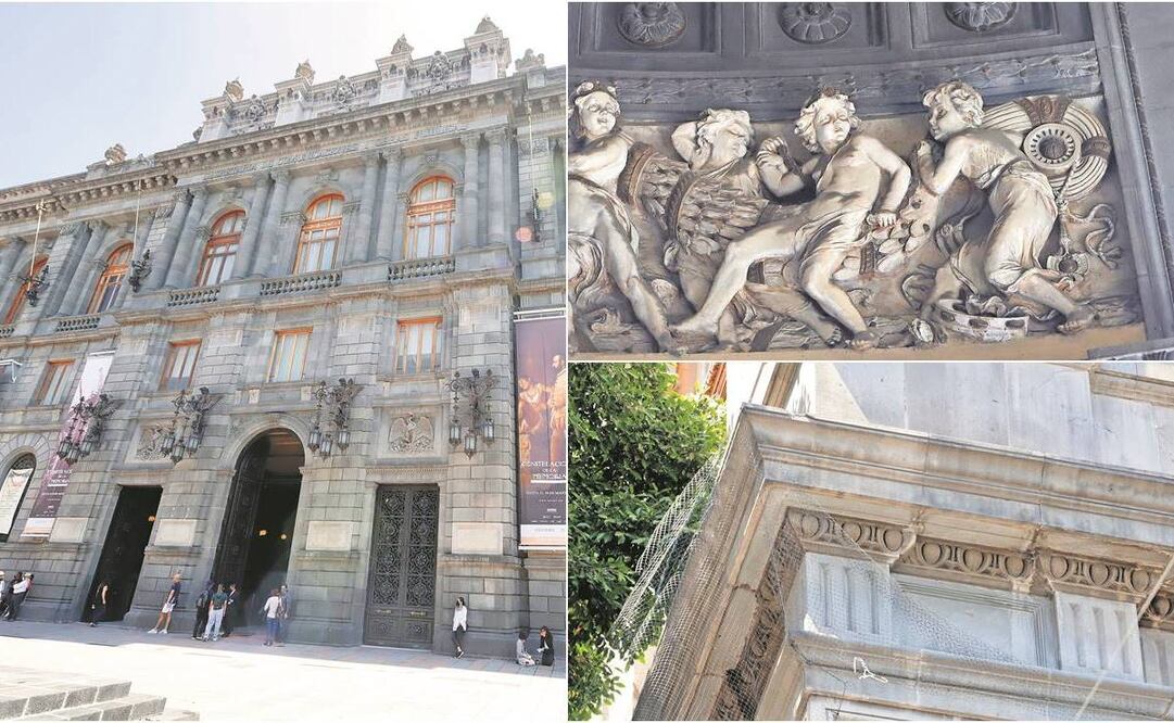 Por décadas de desatención, diversas secciones de la fachada del Museo Nacional de Arte registran desprendimientos de material. El último gran proyecto de remodelación del museo fue entre 1999 y 2000. Foto: Berenice Fregoso/EL UNIVERSAL