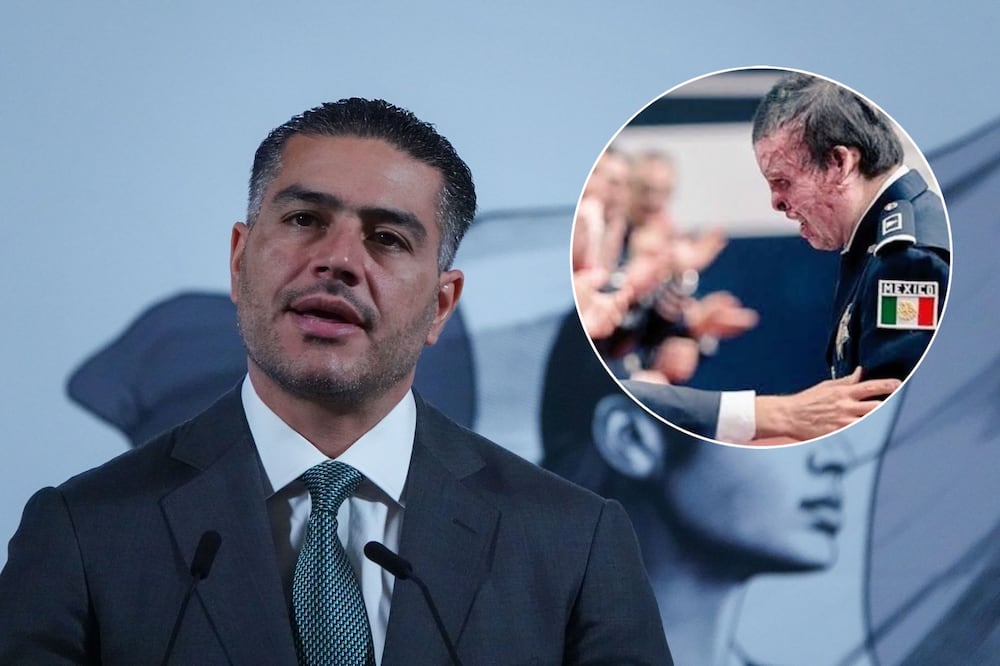 Omar García Harfuch, titular de la SSPC. En el círculo: Iván Morales Corrales, suboficial de la extinta Policía Federal. Fotos: Cuartoscuro y Especial