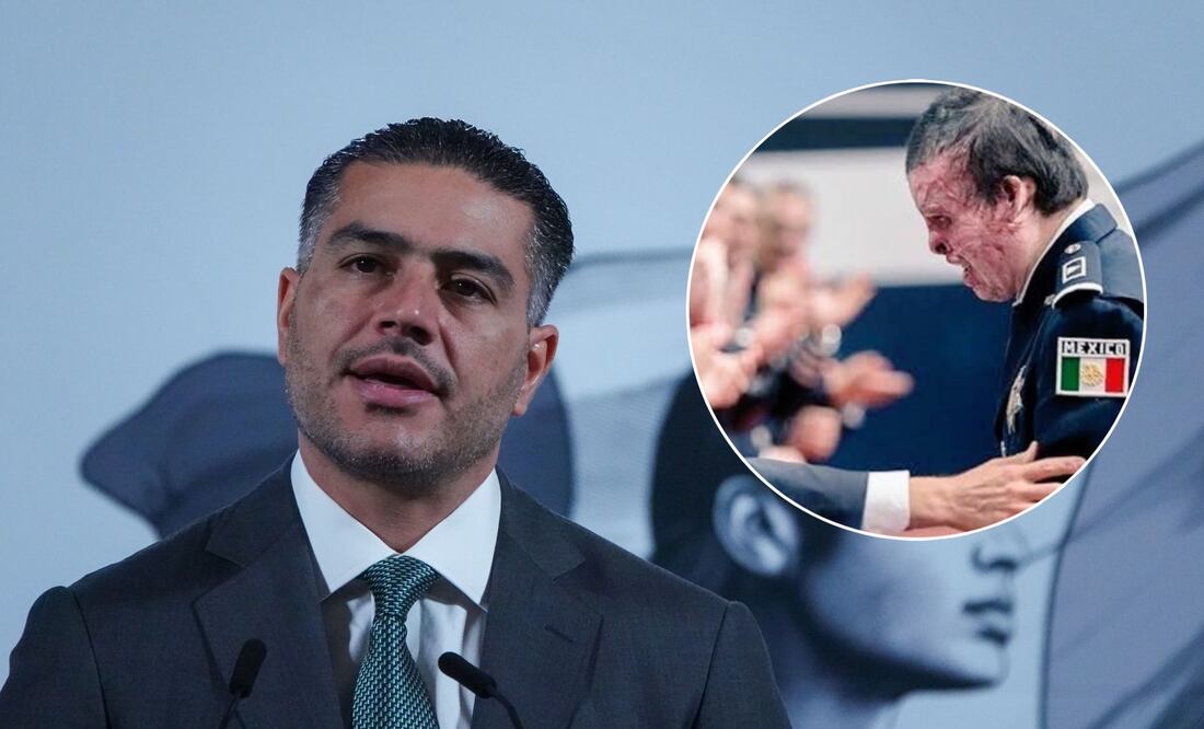 Omar García Harfuch, titular de la SSPC. En el círculo: Iván Morales Corrales, suboficial de la extinta Policía Federal. Fotos: Cuartoscuro y Especial