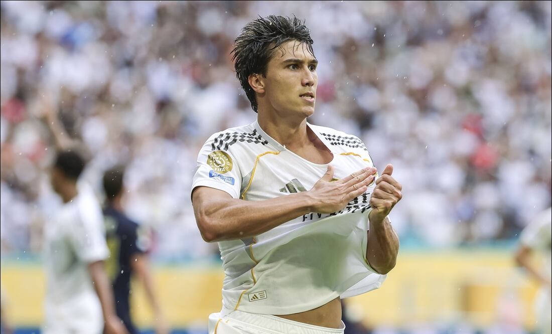 Gonzalo García festeja el gol del triunfo sobre Juventus / Foto: EFE