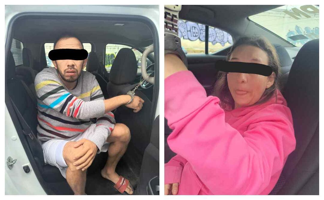 Policías de Tlalnepantla informaron que  al hacerles la revisión, ambos aceptaron que dentro de las 7 cajas que traían, transportaban alrededor de 72 kilos de hierba con las características propias de la marihuana. Foto: Especial