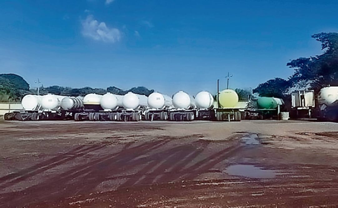 Se decomisaron tractocamiones,
camionetas y semirremolques. Foto: Especial