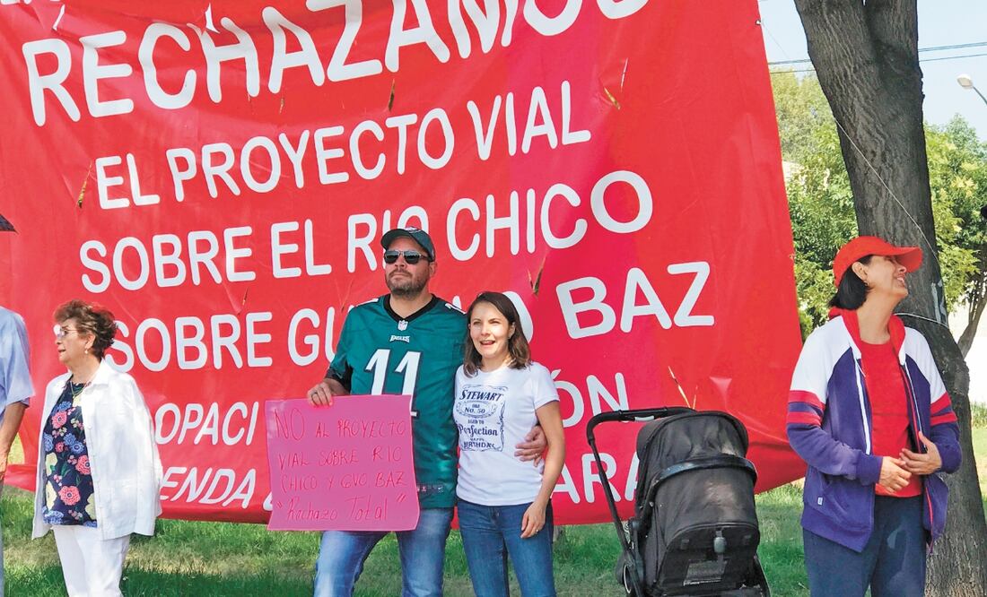 Mexiquenses se oponen a obra que uniría la autopista de cuota Naucalpan-Ecatepec y el Viaducto Elevado Bicentenario. Foto/REBECA JIMÉNEZ. EL UNIVERSAL