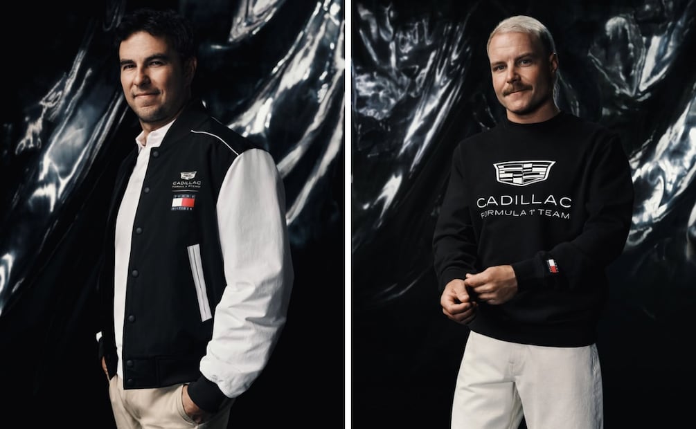 Checo Pérez y Bottas encarnan el espíritu de la colección: bomber estructurada y sudadera relajada. Foto: Tommy Hilfiger