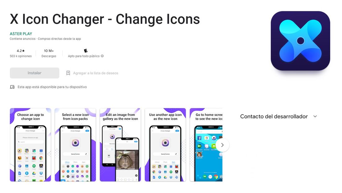 App para cambiar logo de Twitter. Foto: Google Play Store