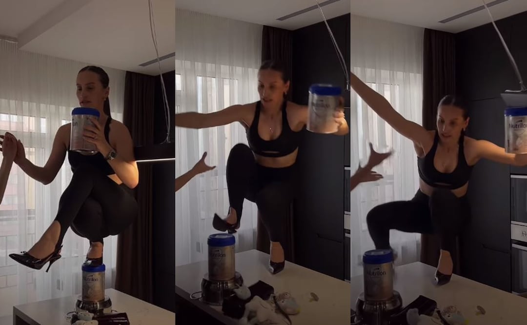 La influencer rusa sufrió una fractura de columna mientras intentaba realizar un reto viral que circula en redes sociales. Foto: Captura de video