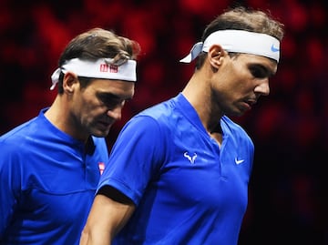 Roger Federer perdió junto a Rafael Nadal en su partido despedida