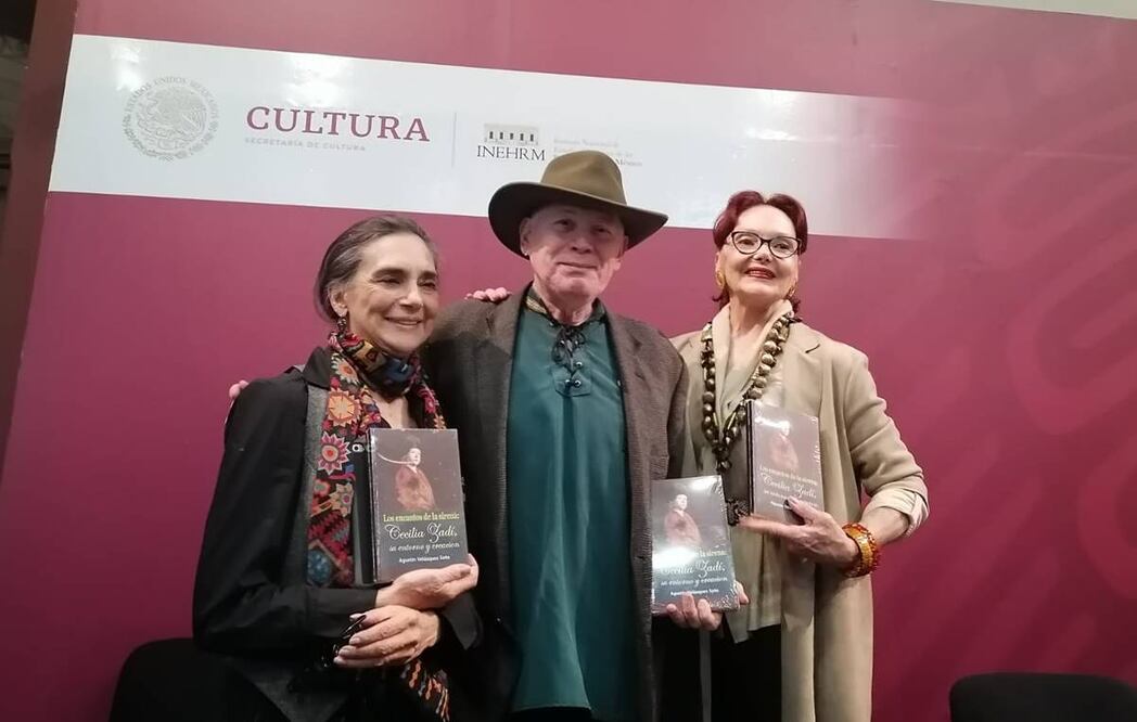 En la imagen, la actriz Ofelia Medina, el investigador Agustín Velázquez Soto y la nieta de Cecilia Zadí, Cecilia Llaca. Foto: Especial