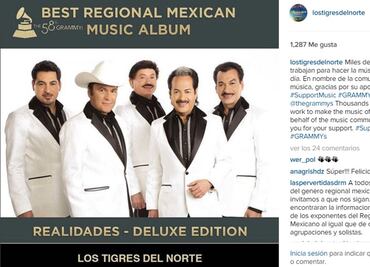 Los Tigres, sorprendidos tras ganar Grammy