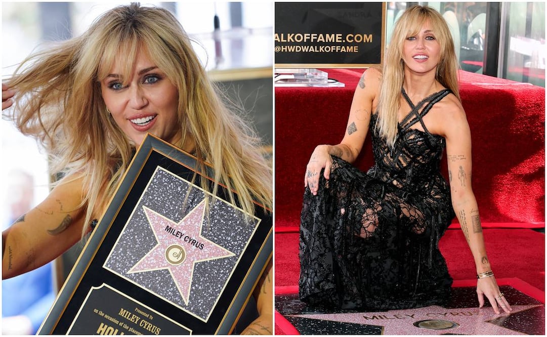 Miley Cyrus posa con su nueva estrella durante una ceremonia en el Paseo de la Fama de Hollywood el viernes 22 de mayo de 2026 en Los Ángeles.
Foto de Jordan Strauss/Invision/AP.