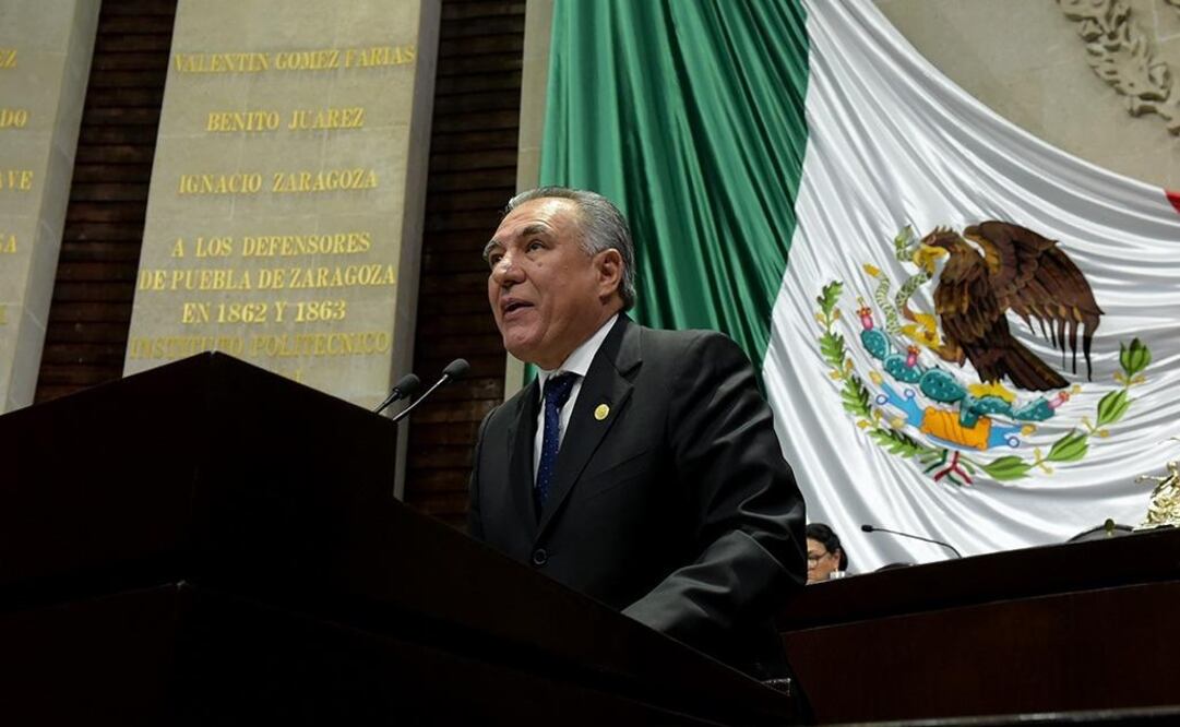 Intervención del vicepresidente de la Mesa Directiva de la Cámara baja, Marco Adame Castillo del PAN (Tomada de Twitter @diputadospan)