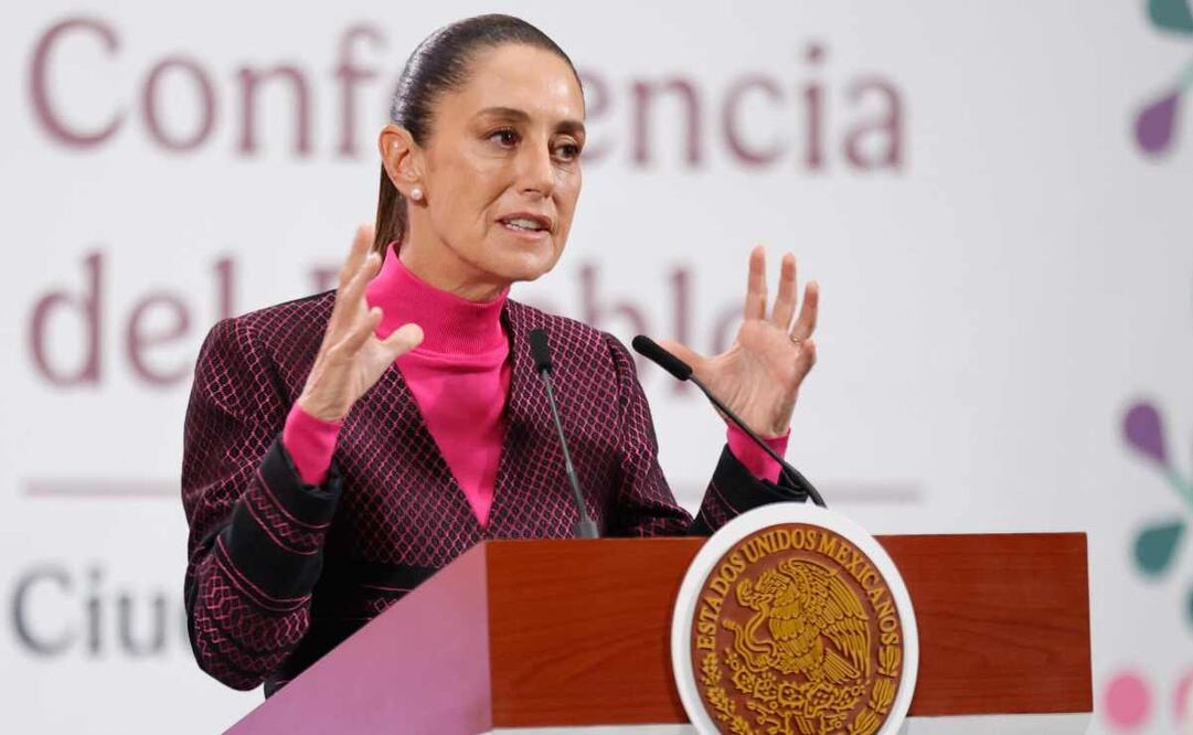 Claudia Sheinbaum, presidenta de México, durante la mañanera del 22 de julio del 2025. Foto: Diego Simón / EL UNIVERSAL