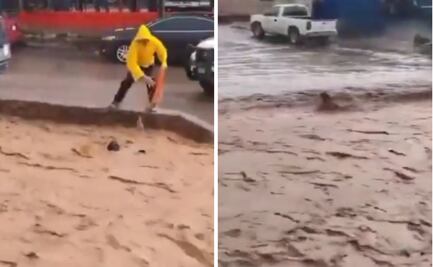 Héroe sin capa: Joven rescata a un perro arrastrado por la corriente en Sonora; video se viraliza