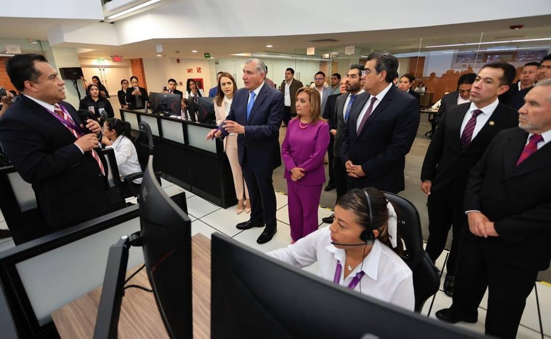 El secretario de Gobernación acompañó a la gobernadora en la inauguración del primer Centro de Comando, Control, Cómputo, Comunicaciones, Coordinación e Inteligencia (C5i) de Tlaxcala / Foto: Especial