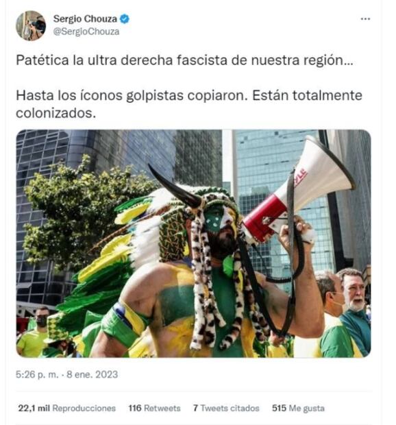 ¿Imagen de "vikingo bolsonarista" es del asalto a instituciones de Brasil? Ve cuándo se tomó