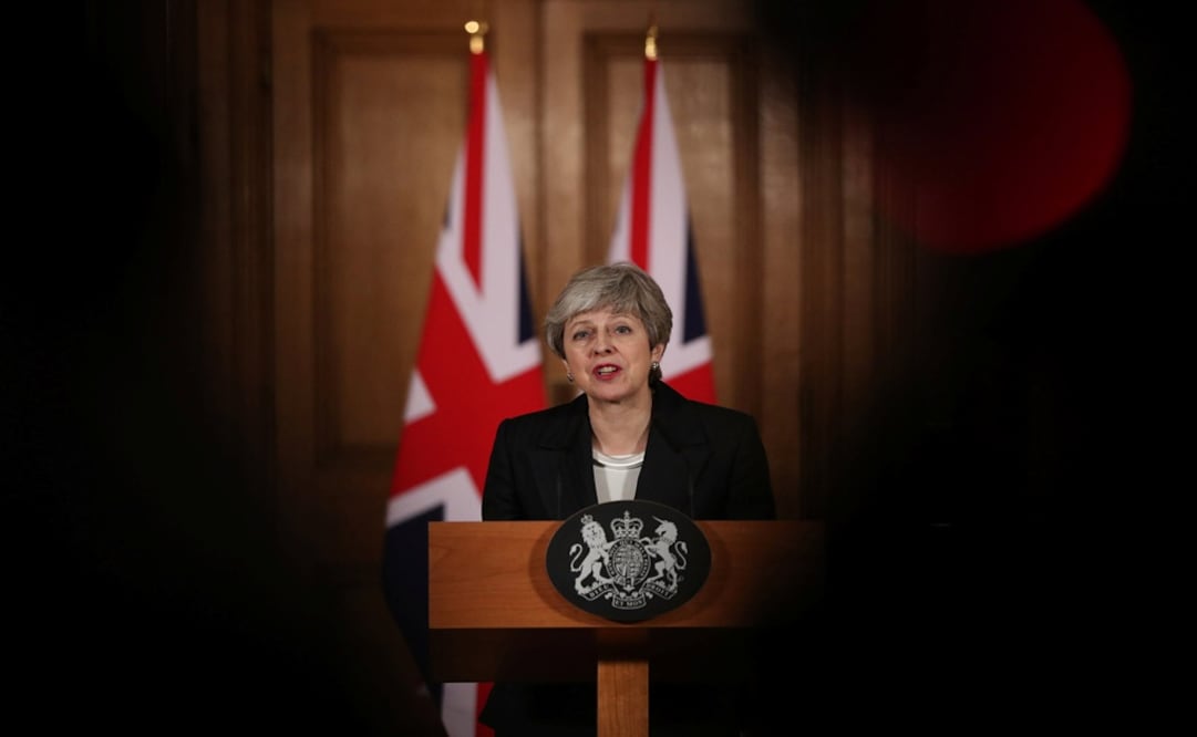 Britain's Prime Minister Theresa May makes a statement about Brexit in Downing Street in London, Britain Photo:Jonathan Brady/Pool via REUTERS