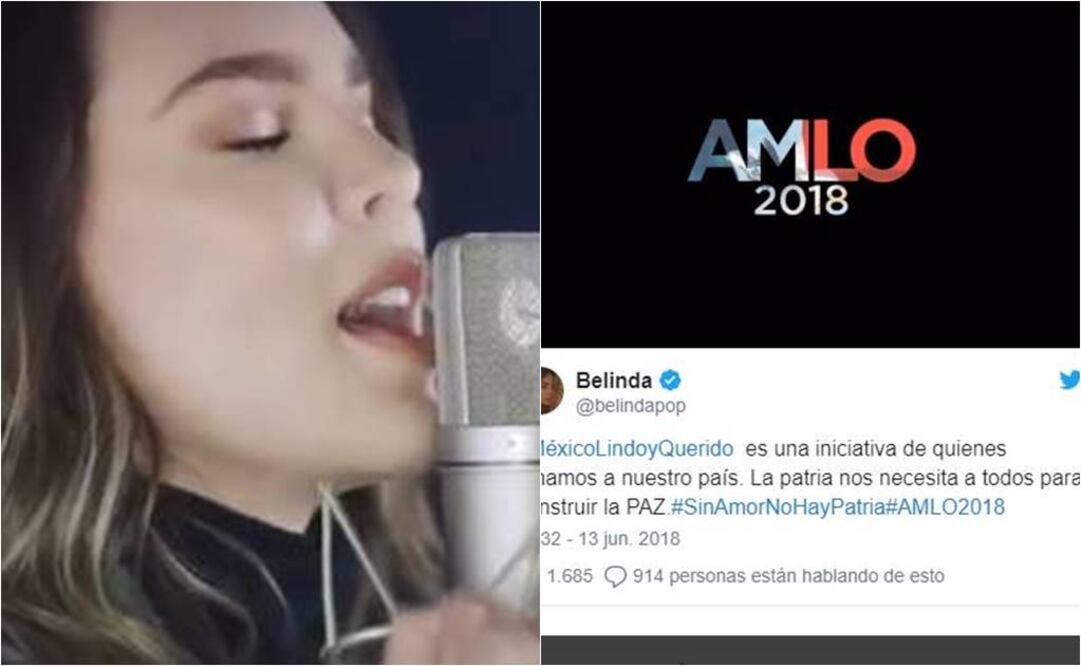 Belinda volvió a mostrar su postura política FOTO: TOMADA DE VIDEO