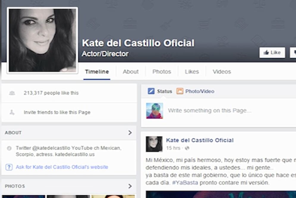 Del Castillo renueva su cuenta en Facebook