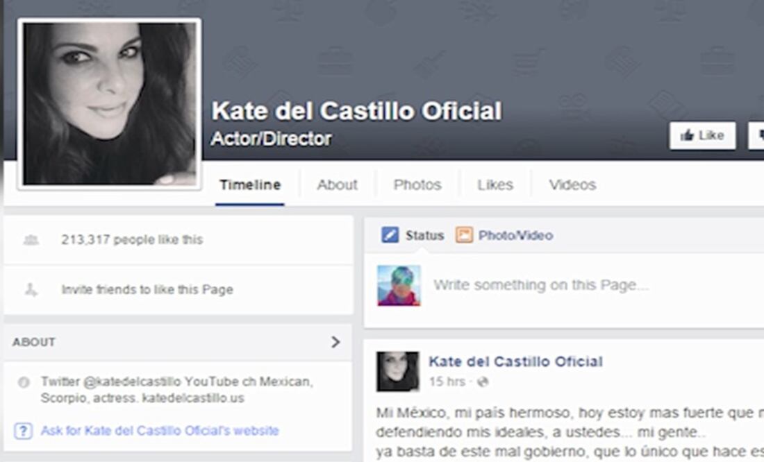 Del Castillo renueva su cuenta en Facebook