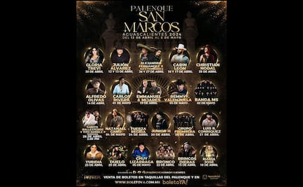 Revelan cartel del Palenque de la Feria Nacional de San Marcos 2024; aquí los detalles