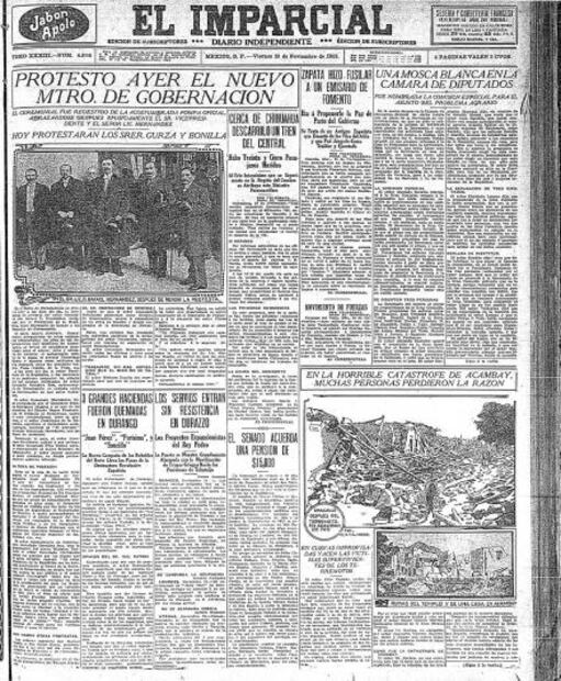 El gran sismo que ignoró la Revolución