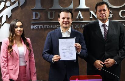 Esteban Villegas recibe constancia de mayoría que lo acredita como gobernador electo de Durango