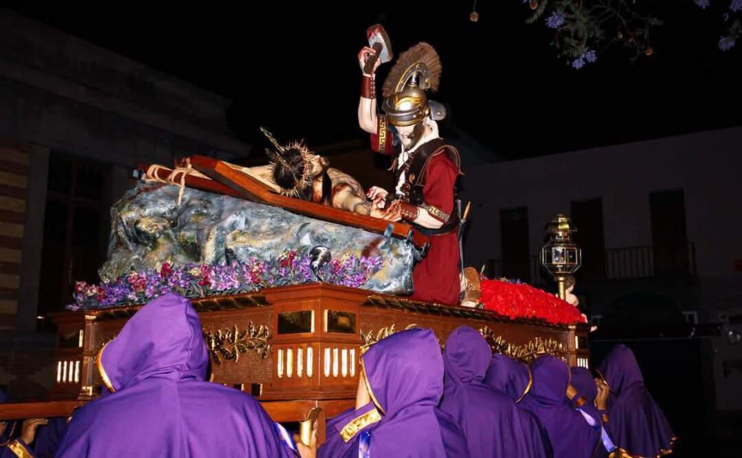 Este Viernes Santo realizan la Procesión del Silencio de San Luis Potosí (18/04/2025). Foto: Cortesía Alex Hernández / Cofradía El Señor del Saucito