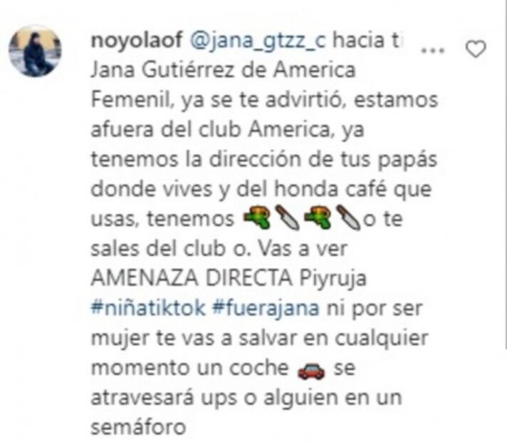 Futbolista del América es amenazada de muerte