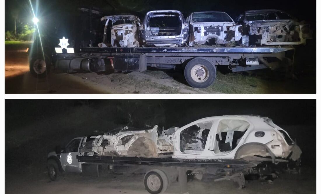 FGE asegura 45 vehículos con reporte de robo y negocios irregulares con unidades desmanteladas y autopartes usadas.
Foto: Especial.