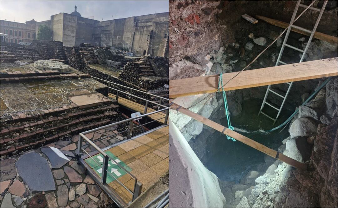 Templo Mayor, tras los efectos de la lluvia de agosto 2025.
Fotos: LeoLopez, vía X