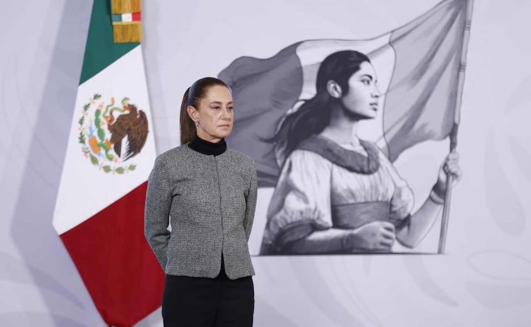La presidenta Claudia Sheinbaum durante la mañanera del 29 de diciembre del 2025. Foto: Diego Simón/ EL UNIVERSAL