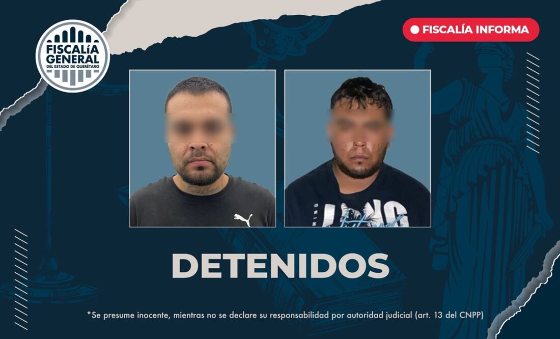 Detienen a dos implicados en la masacre de Los Cantaritos en Querétaro; los detenidos cuentan con antecedentes penales. Foto: Especial