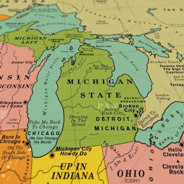 Conoce el mapa de Estados Unidos hecho por canciones 