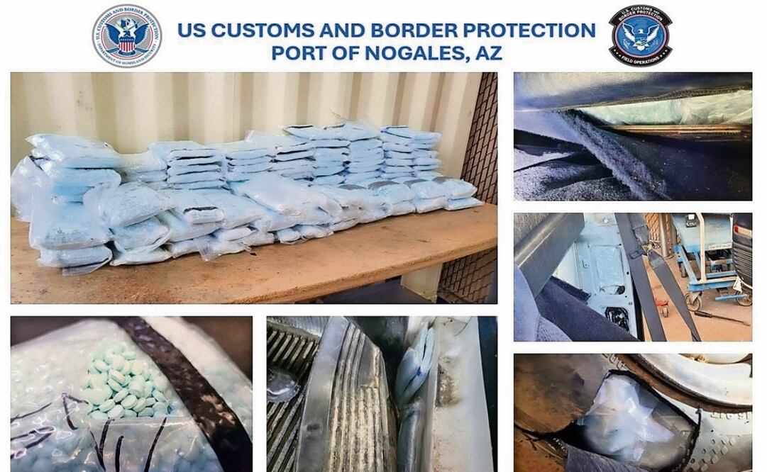 La Oficina de Aduanas y Protección Fronteriza logró asegurar más de mil libras de fentanilo azul. Foto: Especial