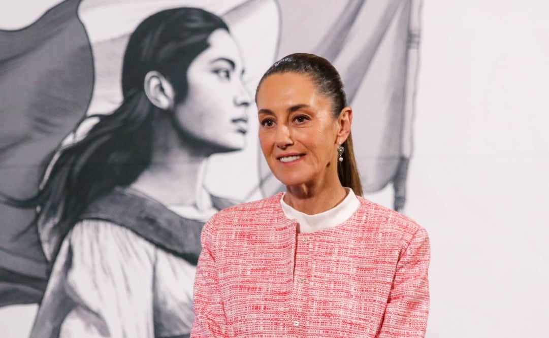 Claudia Sheinbaum, presidenta de México, durante la mañanera del 4 de febrero del 2025 en Palacio Nacional. Foto: Axel Sánchez /EL UNIVERSAL