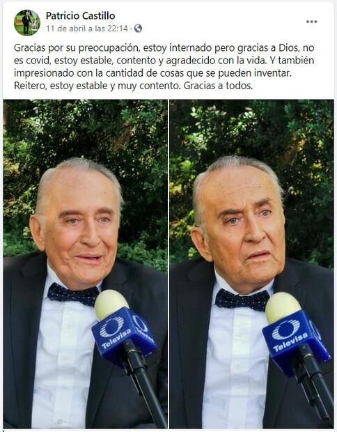 Fallece el primer actor Patricio Castillo