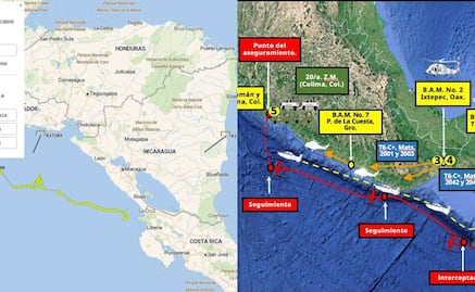Las rutas de un narcovuelo que confronta a Bukele con Harfuch; estos son los mapas
