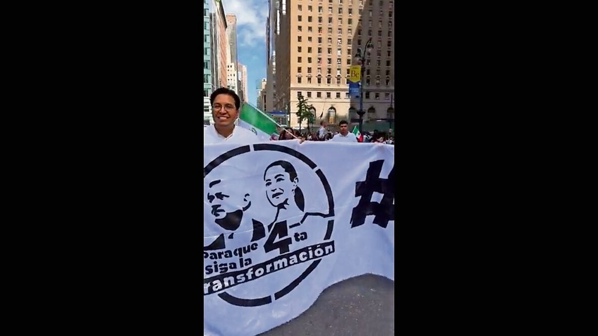 Simpatizantes de Claudia Sheinbaum salieron a las calles de Nueva York para impulsar su candidatura. Foto: Especial